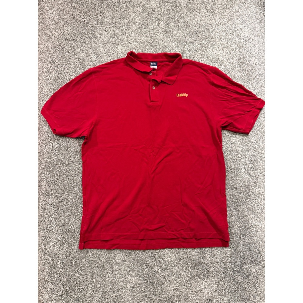Gear For Sports Polo Shirt Mens XXL Red QuikTrip Embroidered Short Sleeve Pique